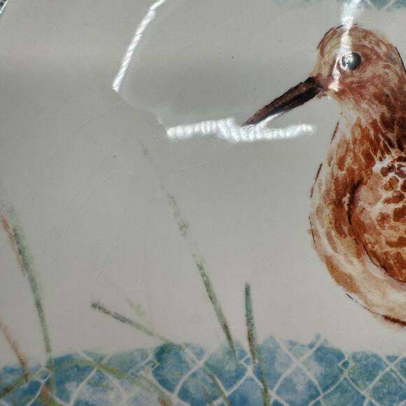 Pier 1 sandpiper bird ocean 8" plates (4) - Picture 3 of 11